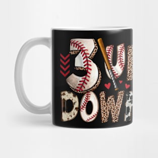 3 up 3 down baseball, cute baseball tee, leopard baseball Mug